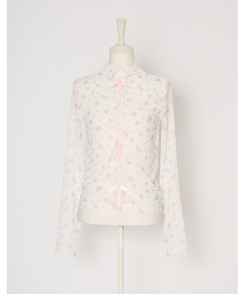 Fiorforte(フィオルフォルテ)の「sheer ribbon tops(その他トップス・レディース・ベビーピンク/マルチ・FREE)」の9枚目の写真
