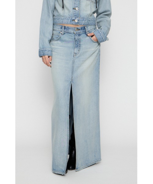 LAGUA GEM(ラグアジェム)の「HIGH SLIT MAXI スカート(デニムスカート・レディース・ライトブルー/ブラック・MEDIUM/SMALL/X-SMALL)」の10枚目の写真