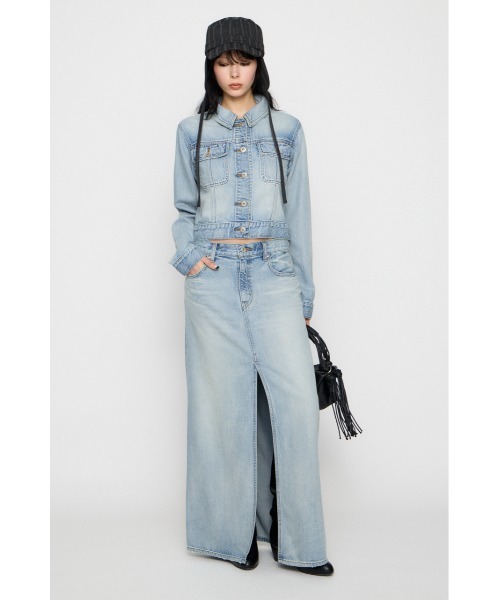 LAGUA GEM(ラグアジェム)の「HIGH SLIT MAXI スカート(デニムスカート・レディース・ライトブルー/ブラック・MEDIUM/SMALL/X-SMALL)」の11枚目の写真