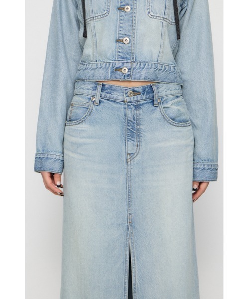 LAGUA GEM(ラグアジェム)の「HIGH SLIT MAXI スカート(デニムスカート・レディース・ライトブルー/ブラック・MEDIUM/SMALL/X-SMALL)」の14枚目の写真