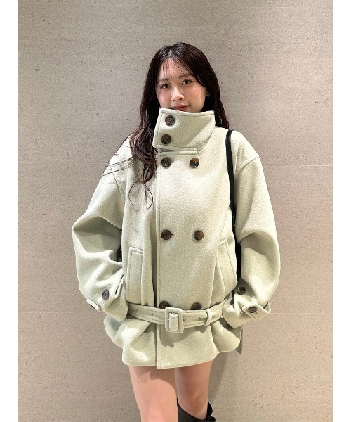 LILY BROWN(リリーブラウン)の「スタンドカラー2wayコート(ステンカラーコート・レディース・グレー/ミント/アイボリー・F)」の19枚目の写真