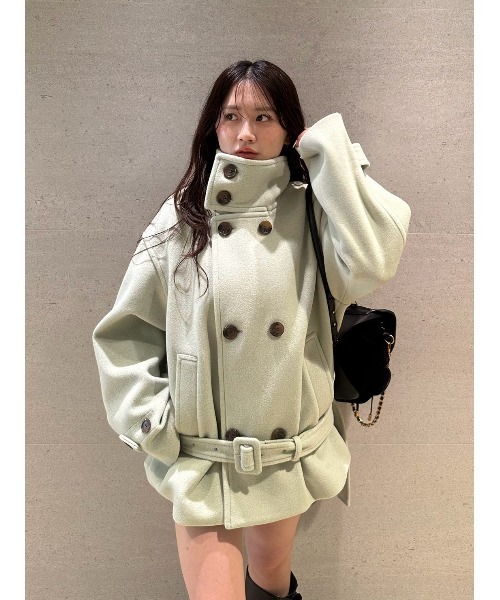 LILY BROWN(リリーブラウン)の「スタンドカラー2wayコート(ステンカラーコート・レディース・グレー/ミント/アイボリー・F)」の20枚目の写真