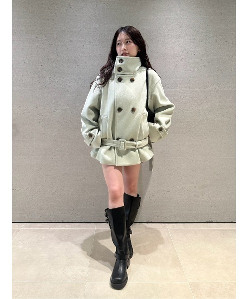 LILY BROWN(リリーブラウン)の「スタンドカラー2wayコート(ステンカラーコート・レディース・グレー/ミント/アイボリー・F)」の16枚目の写真