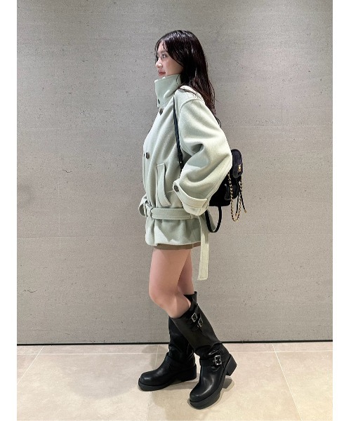LILY BROWN(リリーブラウン)の「スタンドカラー2wayコート(ステンカラーコート・レディース・グレー/ミント/アイボリー・F)」の17枚目の写真