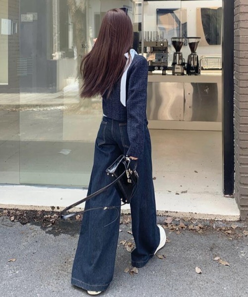 FAVORITO（ファヴォリート）の「ツイードノーカラージャケット（ノーカラージャケット・レディース・ダークブルー・S/M/L）」の11枚目の写真