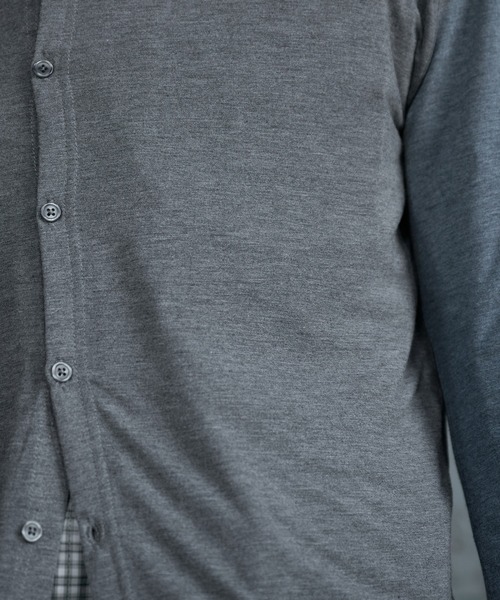 Regen Glanz(レーゲングランツ)の「compact crewneck cardigan / コンパクトクルーネックカーディガン(カーディガン/ボレロ・メンズ・グレー/ブラック・MEDIUM/LARGE/SMALL)」の12枚目の写真
