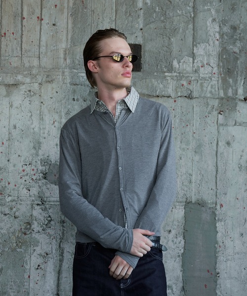 Regen Glanz(レーゲングランツ)の「compact crewneck cardigan / コンパクトクルーネックカーディガン(カーディガン/ボレロ・メンズ・グレー/ブラック・MEDIUM/LARGE/SMALL)」の8枚目の写真