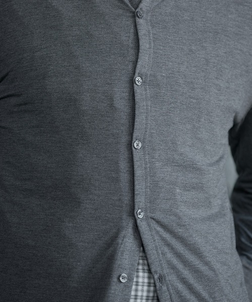 Regen Glanz(レーゲングランツ)の「compact crewneck cardigan / コンパクトクルーネックカーディガン(カーディガン/ボレロ・メンズ・グレー/ブラック・MEDIUM/LARGE/SMALL)」の11枚目の写真