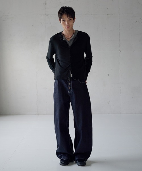 Regen Glanz(レーゲングランツ)の「compact crewneck cardigan / コンパクトクルーネックカーディガン(カーディガン/ボレロ・メンズ・グレー/ブラック・MEDIUM/LARGE/SMALL)」の16枚目の写真