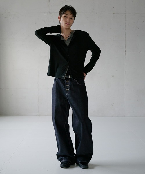 Regen Glanz(レーゲングランツ)の「compact crewneck cardigan / コンパクトクルーネックカーディガン(カーディガン/ボレロ・メンズ・グレー/ブラック・MEDIUM/LARGE/SMALL)」の17枚目の写真