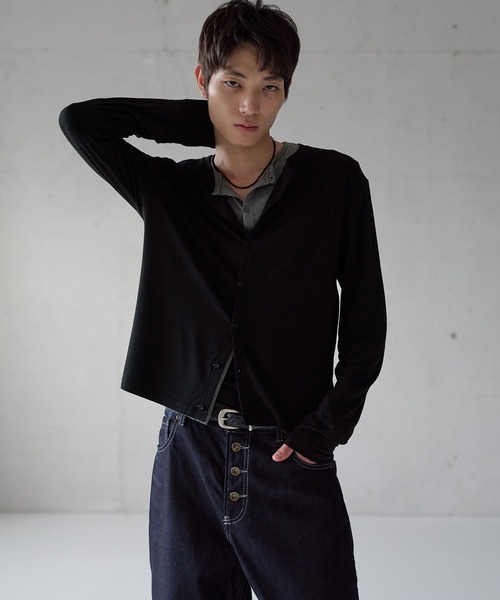 Regen Glanz(レーゲングランツ)の「compact crewneck cardigan / コンパクトクルーネックカーディガン(カーディガン/ボレロ・メンズ・グレー/ブラック・MEDIUM/LARGE/SMALL)」の20枚目の写真
