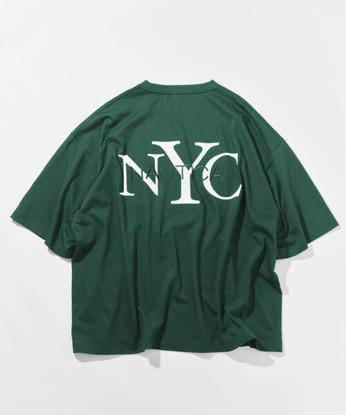 NAUTICA(ノーティカ)の「NAUTICA/ノーティカ リラックスフィット NYCロゴ クルーネックTシャツ(Tシャツ/カットソー・メンズ・ブラック/オレンジ/グリーン/ネイビー/ブルー/ホワイト・LARGE/X-LARGE/XX-LARGE/MEDIUM)」の4枚目の写真