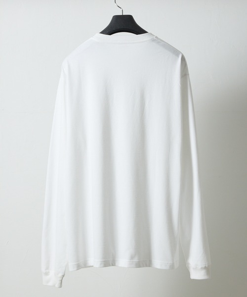 NUMBER (N)INE(ナンバーナイン)の「BASIC HEM PRINTED HENLEY NECK L/S T-SHIRT / ベーシック ワンポイント ロゴプリント ヘンリーネック ロンT(Tシャツ/カットソー・メンズ・ホワイト/ブラック・M/L/XL)」の7枚目の写真