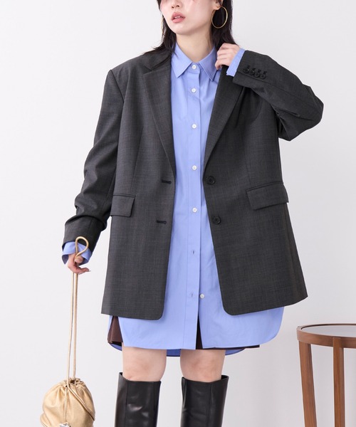 MICA&DEAL(マイカ&ディール)の「ビッグテーラードジャケット〈セットアップ対応〉(テーラードジャケット・レディース・ブラック/ベージュ/チャコールグレー・FREE)」の10枚目の写真