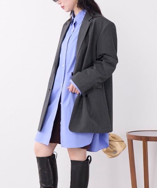 MICA&DEAL(マイカ&ディール)の「ビッグテーラードジャケット〈セットアップ対応〉(テーラードジャケット・レディース・ブラック/ベージュ/チャコールグレー・FREE)」の11枚目の写真