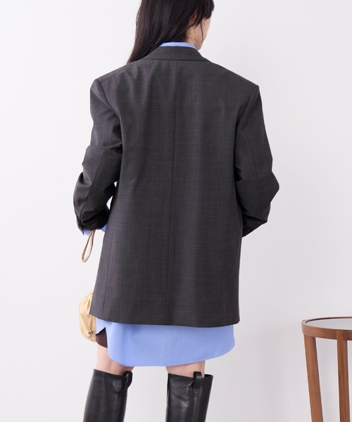 MICA&DEAL(マイカ&ディール)の「ビッグテーラードジャケット〈セットアップ対応〉(テーラードジャケット・レディース・ブラック/ベージュ/チャコールグレー・FREE)」の12枚目の写真