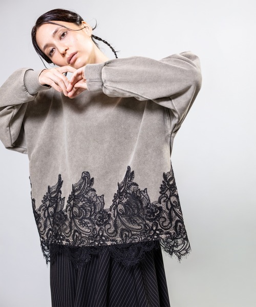 OSMOSIS(オズモーシス)の「裏毛レースヘムプルオーバー(Tシャツ/カットソー・レディース・ブラック/カーキ/ブルー・ONE SIZE)」の17枚目の写真
