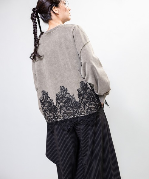 OSMOSIS(オズモーシス)の「裏毛レースヘムプルオーバー(Tシャツ/カットソー・レディース・ブラック/カーキ/ブルー・ONE SIZE)」の18枚目の写真