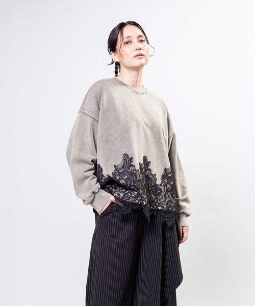 OSMOSIS(オズモーシス)の「裏毛レースヘムプルオーバー(Tシャツ/カットソー・レディース・ブラック/カーキ/ブルー・ONE SIZE)」の19枚目の写真