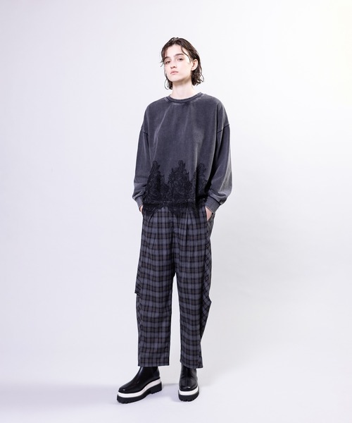 OSMOSIS(オズモーシス)の「裏毛レースヘムプルオーバー(Tシャツ/カットソー・レディース・ブラック/カーキ/ブルー・ONE SIZE)」の13枚目の写真
