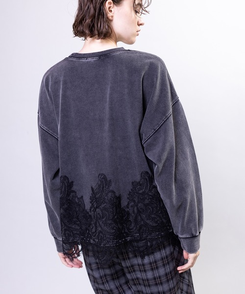 OSMOSIS(オズモーシス)の「裏毛レースヘムプルオーバー(Tシャツ/カットソー・レディース・ブラック/カーキ/ブルー・ONE SIZE)」の5枚目の写真