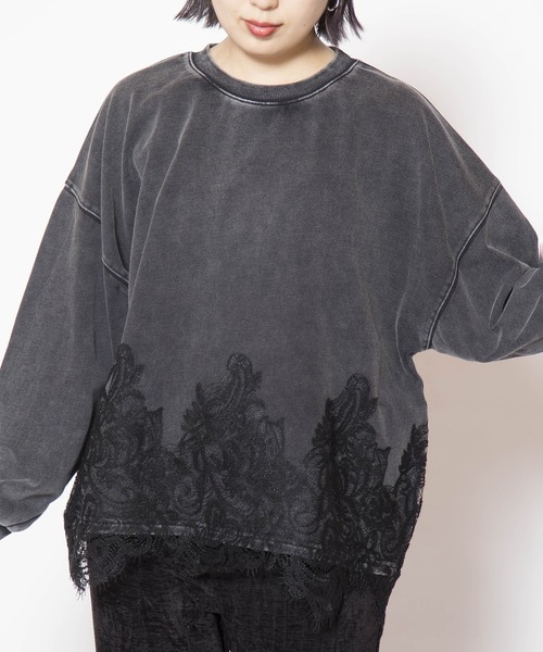 OSMOSIS(オズモーシス)の「裏毛レースヘムプルオーバー(Tシャツ/カットソー・レディース・ブラック/カーキ/ブルー・ONE SIZE)」の10枚目の写真