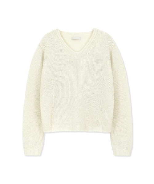 Yuje(ユジェ)の「HAIRY V-NECK KNIT (3color)(ニット/セーター・レディース・スカイブルー/ピンク/アイボリー・FREE)」の10枚目の写真