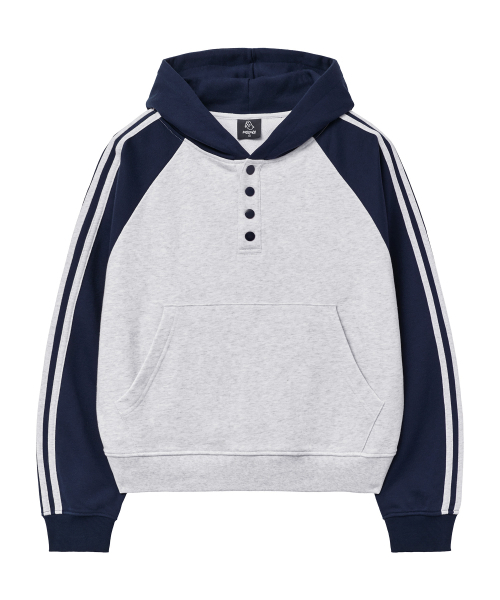 MOZMOZ（モズモズ）の「配色ラグランヘンリーネックフード ネイビー（パーカー・レディース・ネイビー・3/LARGE/X-LARGE）」の4枚目の写真