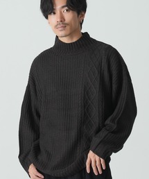 ケーブル切り替えボトルネックニット