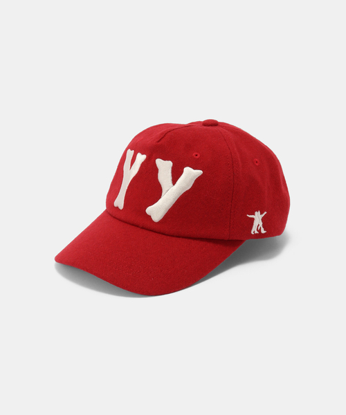 今だけ値下げ‼️open Yyベースボールキャップ　正規品　オープンワイワイ OPEN YY / オープン ワイワイ】 WovenYY WOOL HEART BONE BALL CAP(RED