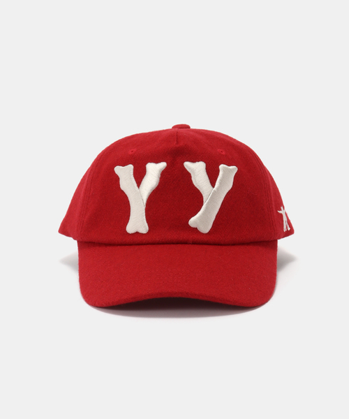 帽子 YYY OPEN YY / オープン ワイワイ】 WovenYY WOOL HEART BONE BALL CAP(RED