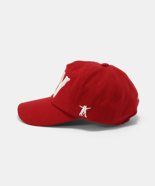 OPEN YY / オープン ワイワイ】 WovenYY WOOL HEART BONE BALL CAP(RED
