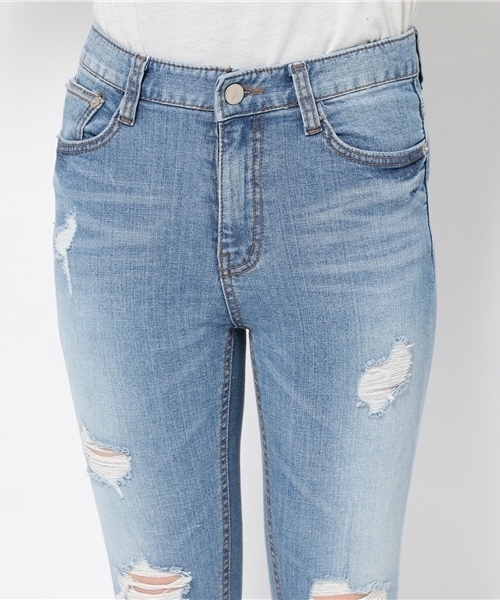 EGOIST（エゴイスト）の「クラッシュデニムスキニー（デニムパンツ・レディース・ネイビー/ブルー・2/1/0）」の6枚目の写真