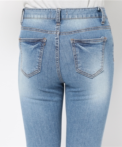 EGOIST（エゴイスト）の「クラッシュデニムスキニー（デニムパンツ・レディース・ネイビー/ブルー・2/1/0）」の7枚目の写真