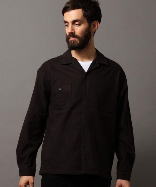 BEAUTY&YOUTH UNITED ARROWS（ビューティーアンドユースユナイテッドアローズ）の「BY ファノンネル パッチポケット シャツ◆（シャツ/ブラウス・メンズ・ブラック/オリーブ・X-LARGE/LARGE/X-SMALL/MEDIUM/SMALL）」の2枚目の写真