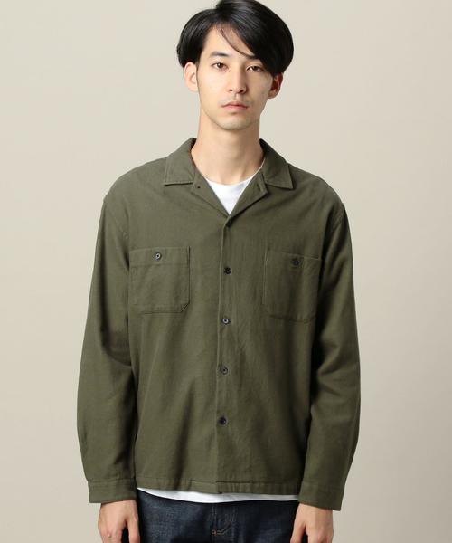 BEAUTY&YOUTH UNITED ARROWS（ビューティーアンドユースユナイテッドアローズ）の「BY ファノンネル パッチポケット シャツ◆（シャツ/ブラウス・メンズ・ブラック/オリーブ・X-LARGE/LARGE/X-SMALL/MEDIUM/SMALL）」の4枚目の写真