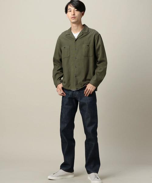 BEAUTY&YOUTH UNITED ARROWS（ビューティーアンドユースユナイテッドアローズ）の「BY ファノンネル パッチポケット シャツ◆（シャツ/ブラウス・メンズ・ブラック/オリーブ・X-LARGE/LARGE/X-SMALL/MEDIUM/SMALL）」の6枚目の写真