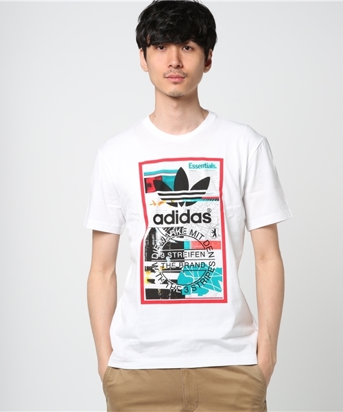 adidas（アディダス）の「オリジナルス Tシャツ[TONGUE LABEL TEE]（Tシャツ/カットソー・メンズ・ブラック/ホワイト・X-SMALL/SMALL/XXX-LARGE/XX-LARGE/X-LARGE/MEDIUM/LARGE）」の2枚目の写真