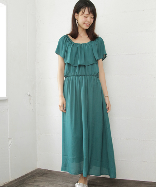 Sesto セスト の オフショルダーロングワンピース フリル マキシ丈 ワンピース Wear