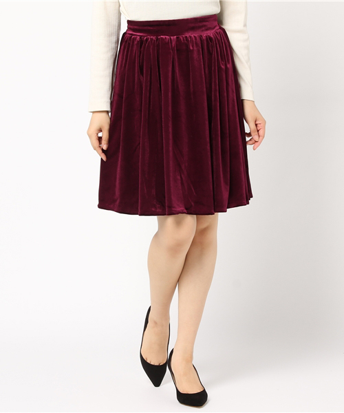 Honeys（ハニーズ）の「べロアスカート（スカート・レディース・ブラック/ボルドー/ブラック系その他/ブルー系その他・S/M/L）」の4枚目の写真