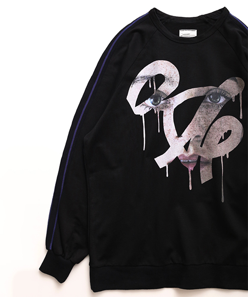 SHAREEF(シャリーフ)の「FACE SWEAT PULL-OVER(Tシャツ/カットソー・メンズ・ダークグリーン/オレンジ/ブラック・1/2/3)」の8枚目の写真