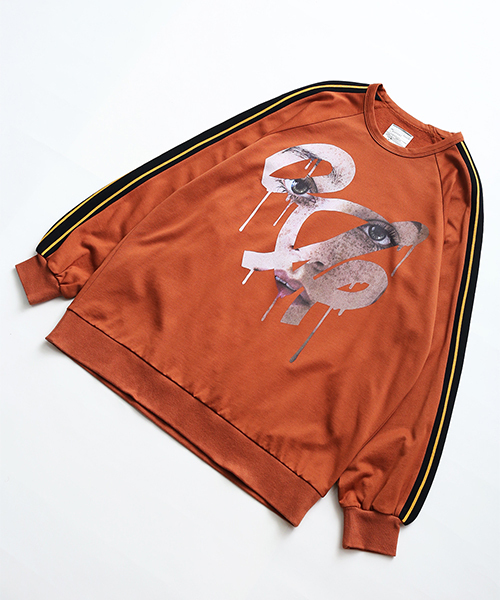 SHAREEF(シャリーフ)の「FACE SWEAT PULL-OVER(Tシャツ/カットソー・メンズ・ダークグリーン/オレンジ/ブラック・1/2/3)」の14枚目の写真