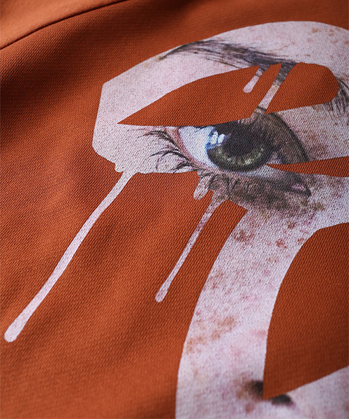 SHAREEF(シャリーフ)の「FACE SWEAT PULL-OVER(Tシャツ/カットソー・メンズ・ダークグリーン/オレンジ/ブラック・1/2/3)」の15枚目の写真