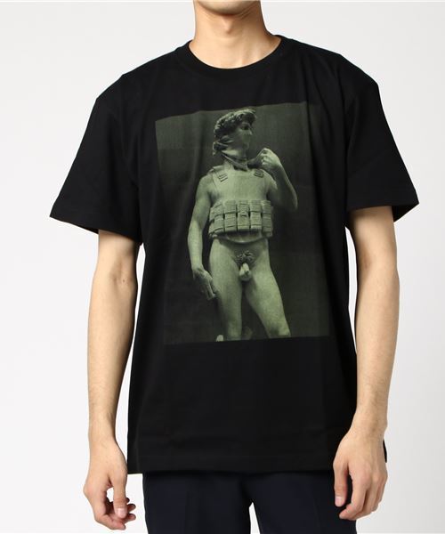 Sync.（スィンク）の「Sync.【BRANDALISM】TEE "SUICIDE MAN"（Tシャツ/カットソー・メンズ・ブラック×カーキ/ホワイト×ブラック/ブラック×ホワイト/ヘザーグレー/ホワイト×レッド・LARGE/MEDIUM/SMALL/X-LARGE）」の4枚目の写真