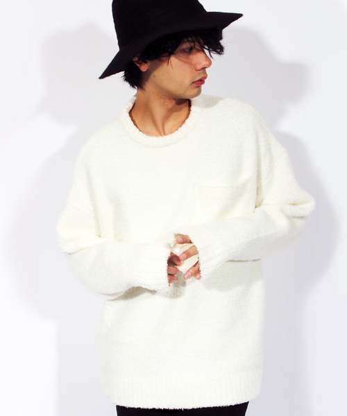 8(eight)(エイト)の「モールヤーン ニットセーター(ニット/セーター・メンズ・ブラック/ベージュ/オフホワイト・MEDIUM/LARGE)」の2枚目の写真