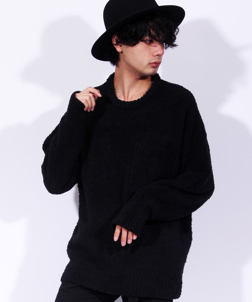 8(eight)(エイト)の「モールヤーン ニットセーター(ニット/セーター・メンズ・ブラック/ベージュ/オフホワイト・MEDIUM/LARGE)」の1枚目の写真