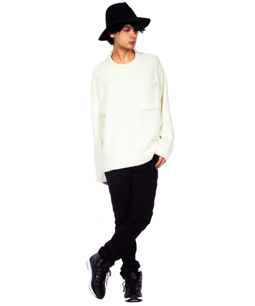 8(eight)(エイト)の「モールヤーン ニットセーター(ニット/セーター・メンズ・ブラック/ベージュ/オフホワイト・MEDIUM/LARGE)」の4枚目の写真