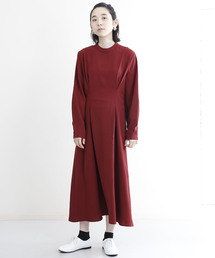 merlot plus | バンドカラータックワンピース1139(ワンピース)