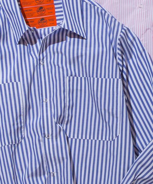 RED KAP（レッドキャップ）の「【別注】 ＜RED KAP＞ BLUE STRIPE SHIRT（シャツ/ブラウス・メンズ・ライトブルー・X-LARGE/SMALL/LARGE/MEDIUM）」の5枚目の写真
