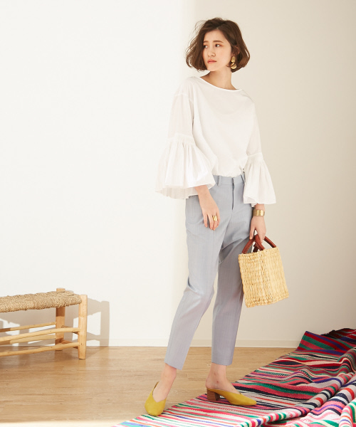 Abahouse Devinette（ドゥヴィネット）の「ウールギャバジンシガレットパンツ（その他パンツ・レディース・その他1/グレー/サックスブルー・34/36/38/40）」の14枚目の写真